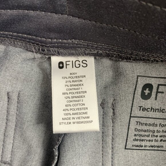 Figs Scrub Pants Womens XS Petite Zamora Jogger Nurse Workwear Graphite Medical - Picture 11 of 16